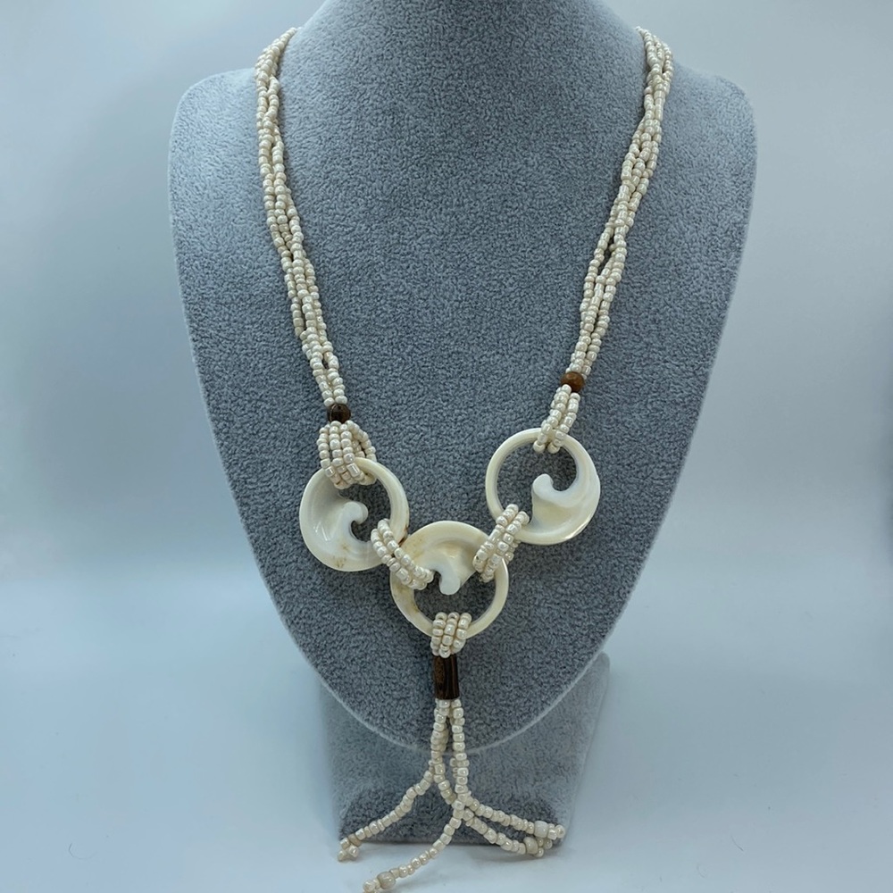 Vintage Seashell and Beaded Layered Necklace